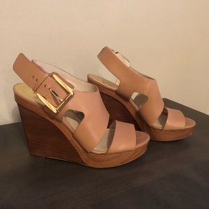 Michael Kors Tan Leather Wedges